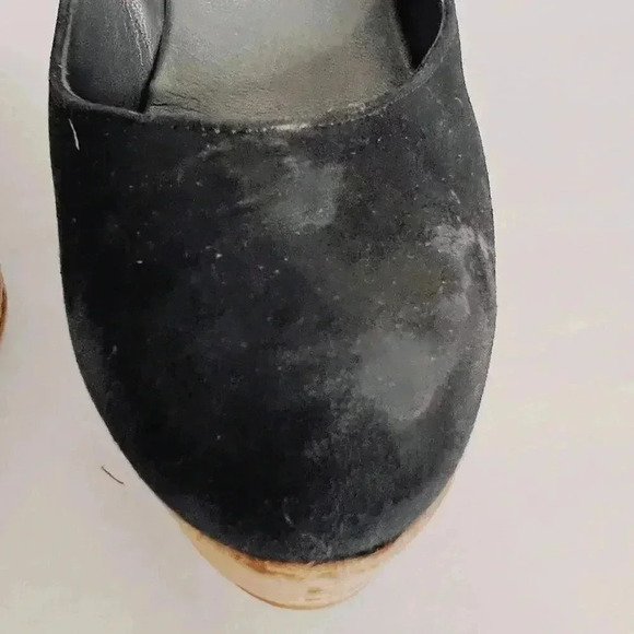 Stuart Weitzman Vintage Black Suede Leather Cork Wedges Women's Size 5 - Picture 12 of 12